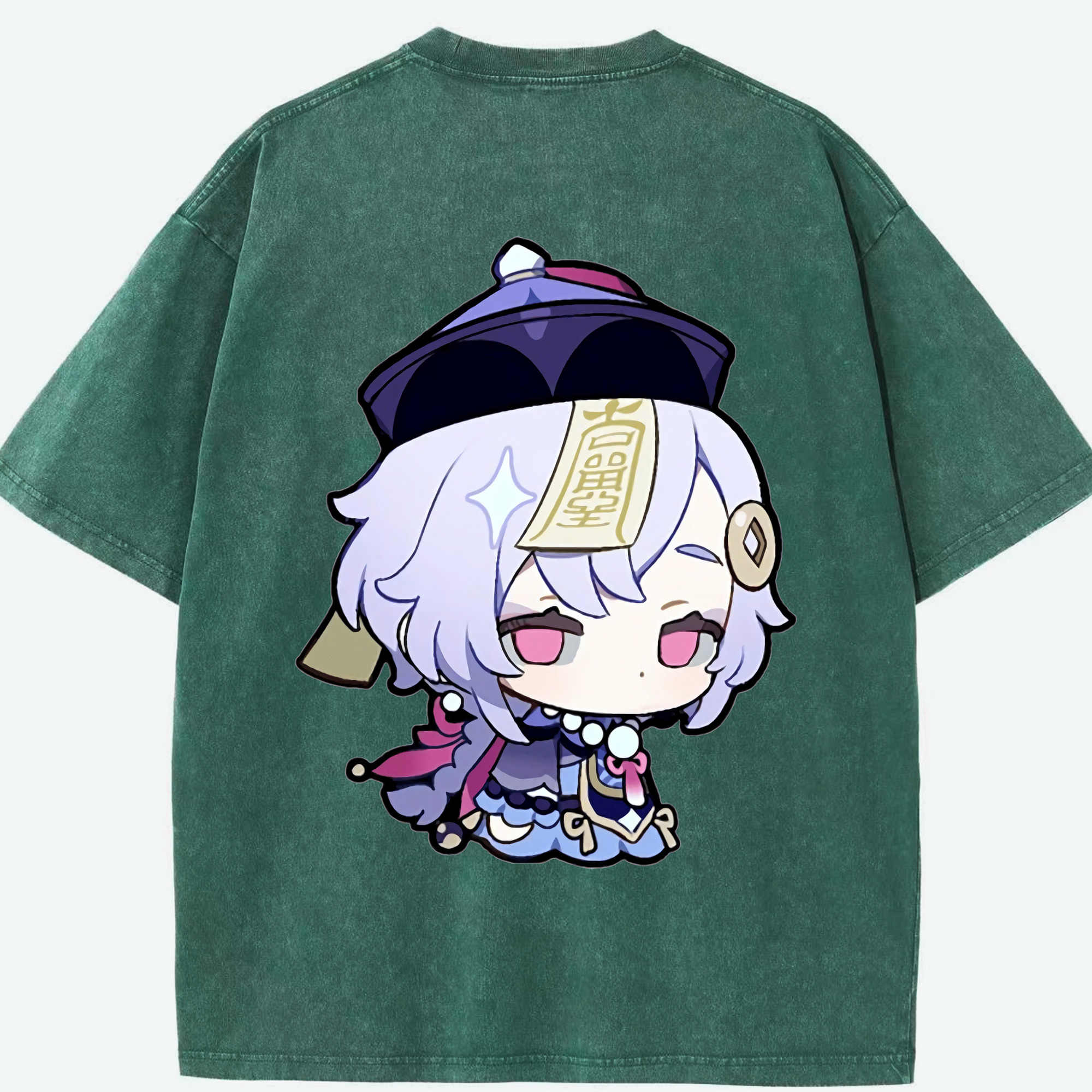 げんし神 七七 なな  genshin Nana 綿100% ヴィンテージ風 半袖Tシャツ（背面プリント）